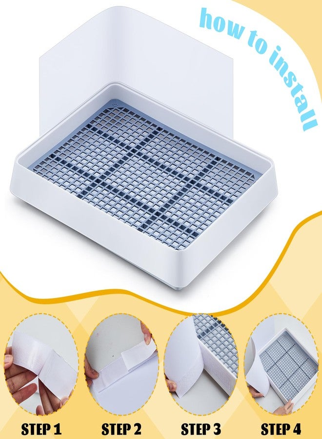 Uiifan صندوق فضلات كبير للأرانب والخنازير الغينية من Uiifan، مقاس 15 × 12.1 × 2.55 بوصة، مرحاض للحيوانات الأليفة الصغيرة، صينية فراش مستطيلة للأرانب، قفص النمس (أبيض وأزرق) - Image 5